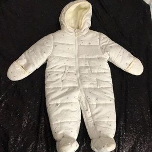 White Stars Baby snow one piece
